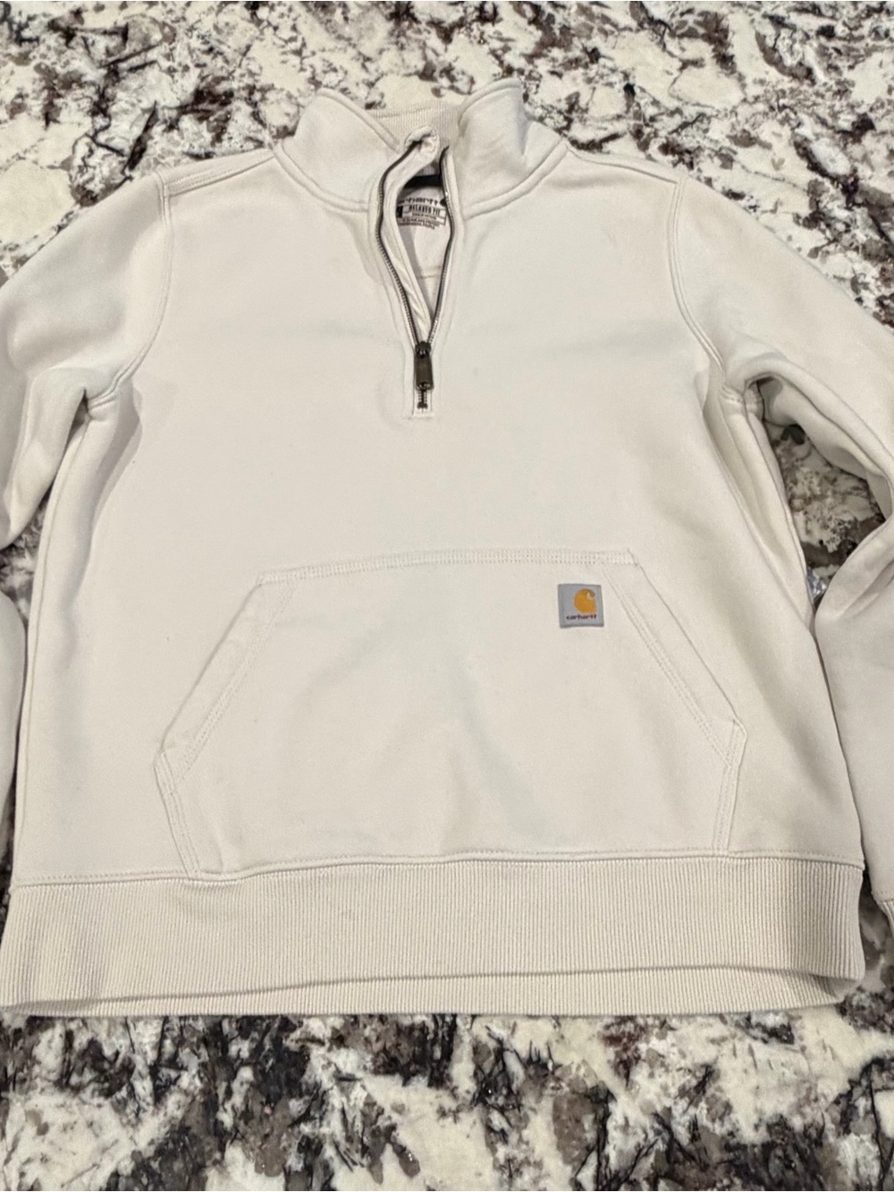 Carhartt Men’s Half-Zip Pullover in Off-White/Cream